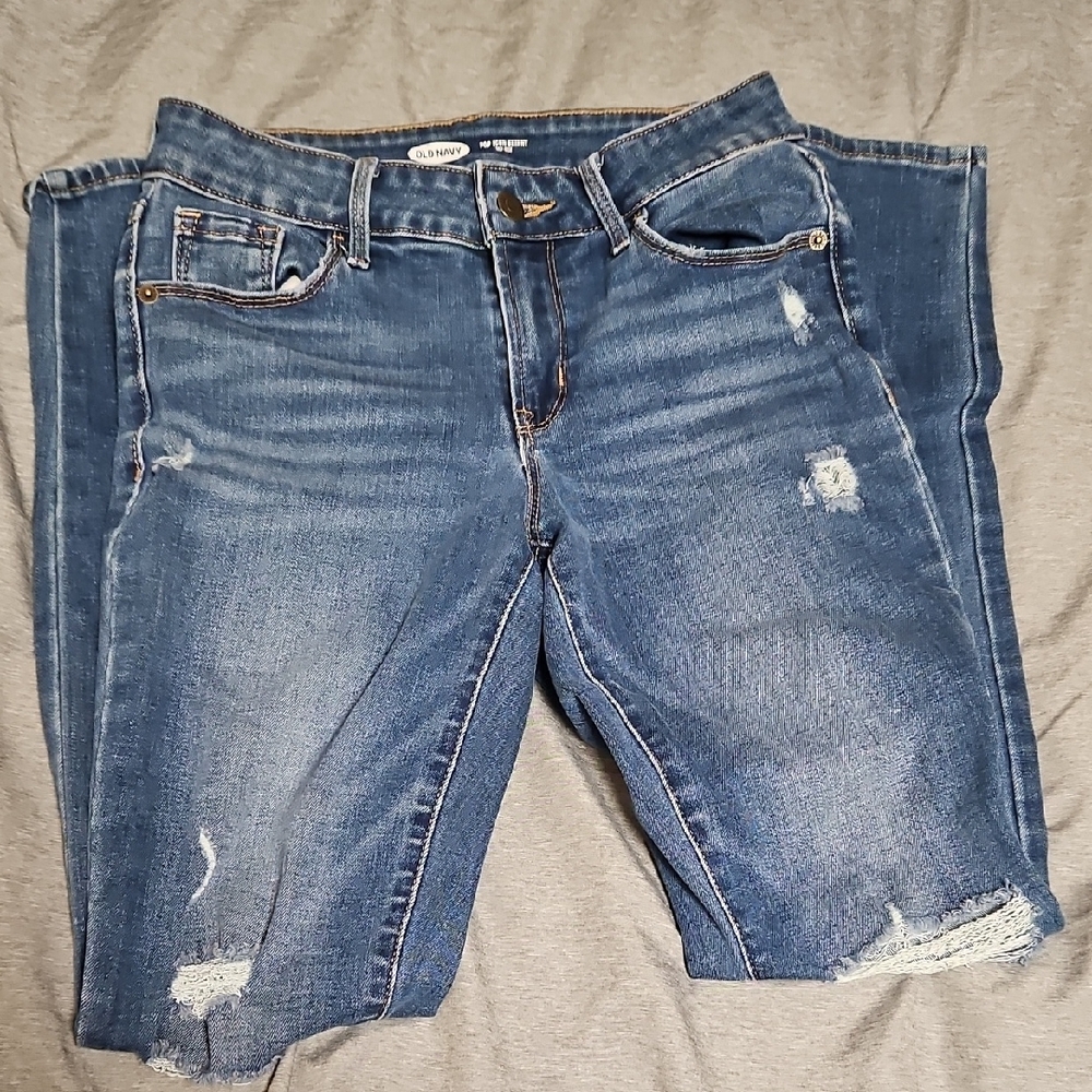 Old Navy Blue Ripped Skinny Jeans